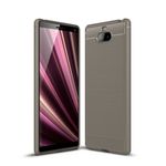 Sony Xperia 10 Handyhülle - Carbon Fiber TPU Softcase Series - grau