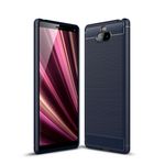 Sony Xperia 10 Handyhülle - Carbon Fiber TPU Softcase Series - dunkelblau