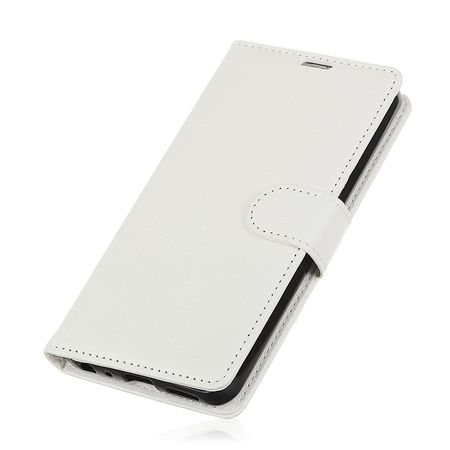 Sony Xperia XA3 Handy Hülle - Litchi Leder Bookcover Series - weiss