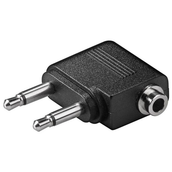 Flugzeugadapter/ ReiseKopfhörer Adapter für Kopfhörer mit 3,5mmStecker schwarz Mobile