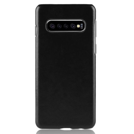 Samsung Galaxy S10 Plus Hülle - Hardcase mit Litchitextur - schwarz