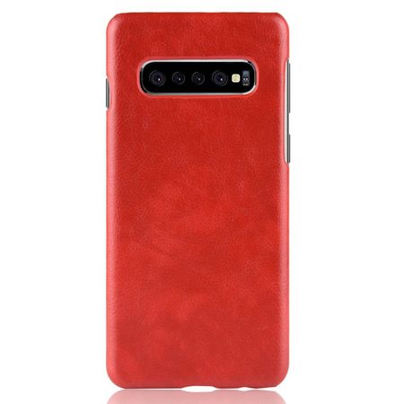 Samsung Galaxy S10 Plus Hülle - Hardcase mit Litchitextur - rot