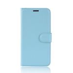 Sony Xperia 10 Plus Handy Hülle - Litchi Leder Bookcover Series - blau