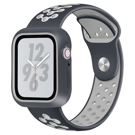 Apple Watch (41/40/38mm) Silikon Armband - zweifarbig - schwarz/grau