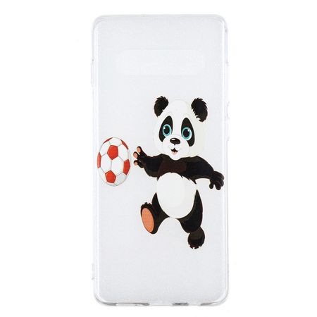 Samsung Galaxy S10 Plus Handyhülle - Softcase Image Plastik Series - Panda spielt Fussball