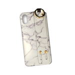iPhone SE (2022) / SE (2020) / 8 / 7 Hülle - Softcase mit Handschlaufe - TPU Strap Series - White Marble