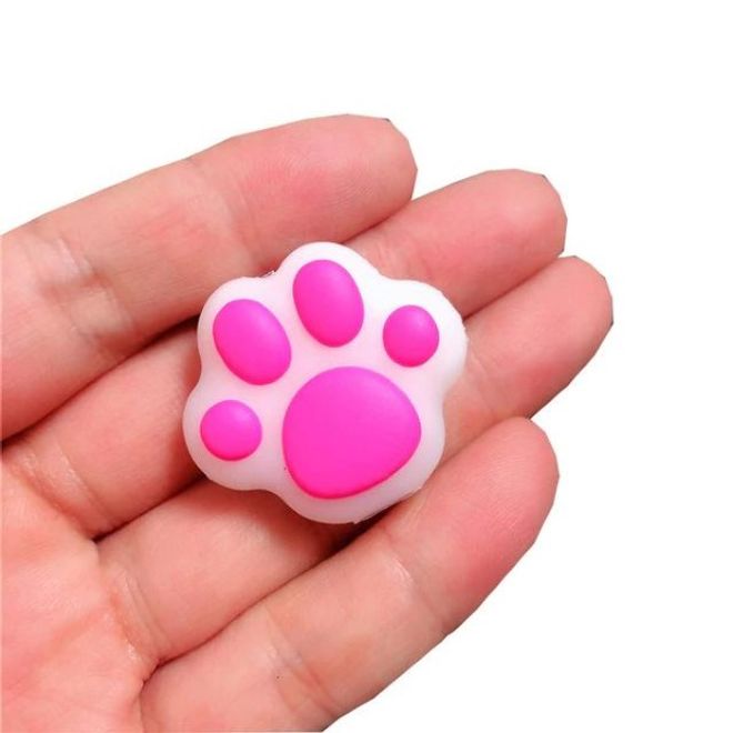 Süsser tierischer Kabelbeisser - Katzenpfötchen - pink/weiss