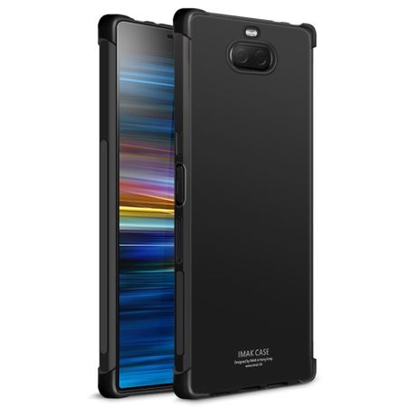 Imak - Sony Xperia 10 Plus Handyhülle - Case aus TPU Plastik - inklusive Schutzglas - metal schwarz