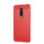 Mofi - OnePlus 7 Pro Hülle - TPU Softcase - Carbon Fiber Series - rot