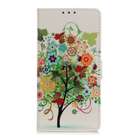 OnePlus 7 Handyhülle - Leder Bookcover Image II Series - farbiger Baum