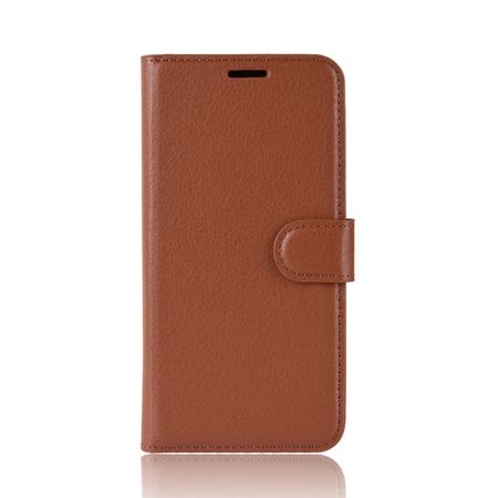 OnePlus 7 Pro Handy Hülle - Litchi Leder Bookcover Series - braun