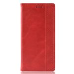 Motorola One Vision Hülle - magnetisches Case im Vintage Look - rot