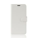 Asus Zenfone 6 (ZS630KL) Handy Hülle - Litchi Leder Bookcover Series - weiss