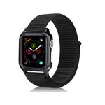 Apple Watch (49/45/44/42mm) Nylon Sport Armband - sanft und atmungsaktiv - schwarz