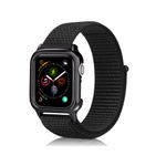 Apple Watch (49/46/45/44/42mm) Nylon Sport Armband - sanft und atmungsaktiv - schwarz