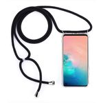 MU Style - Samsung Galaxy S10 Handykette - Necklace TPU Hülle zum Umhängen - transparent/schwarz