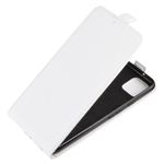 Google Pixel 4 Handyhülle - Crazy Horse Leder Flipcase - vertikal - weiss