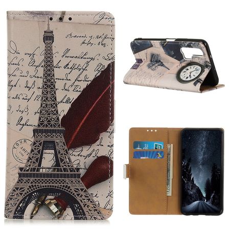 Huawei Honor 20 Pro Handyhülle - Leder Bookcover Image II Series - Eiffelturm und Feder