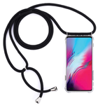 MU Style - Samsung Galaxy S10 5G Handykette - Necklace TPU Umhänge Hülle - transparent/schwarz