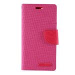 Goospery - iPhone 11 Pro Max Hülle - Leder/Stoff Case - Canvas Diary Series - pink