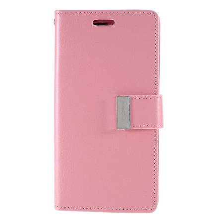 Goospery - iPhone 11 Pro Max Hülle - Leder Bookcover - Rich Diary Series - rosa/pink