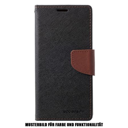 Goospery - iPhone 11 Pro Hülle - Handy Bookcover - Fancy Diary Series - schwarz/braun