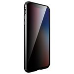 iPhone XS / X - 360 Grad PanzerGlas Alu Case mit Magnet-Technologie - Privacy Glas - schwarz