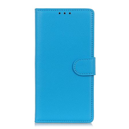 Huawei Mate 30 Handy Hülle - Litchi Leder Bookcover Series - blau