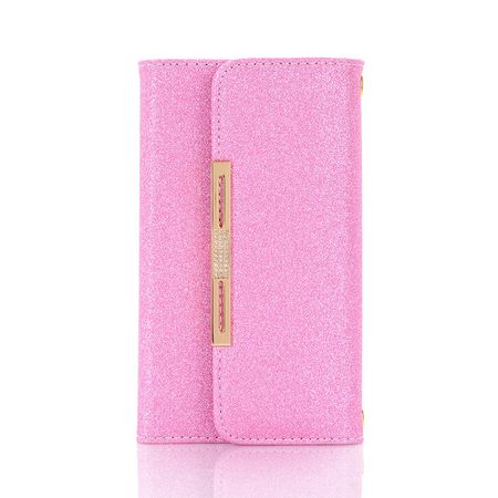 iPhone 11 Pro Handyhülle - Glitzernde Clutch mit Halsband - rosa