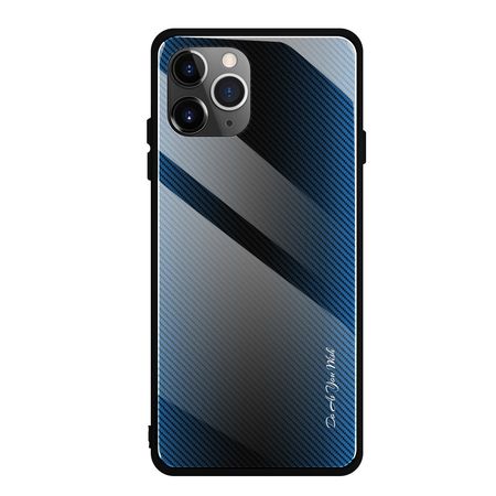 iPhone 11 Pro Max Handy Hülle - Case aus TPU und Glas - mit Farbverlauf - hellblau