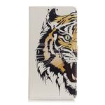 Sony Xperia 5 Handy Hülle - Leder Bookcover Image Series - Tigermuster