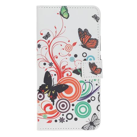 Huawei P20 Lite (2019) Handy Hülle - Leder Bookcover Image Series - Schmetterlinge und Kreise