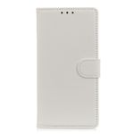 OnePlus 7T Handy Hülle - Litchi Leder Bookcover Series - weiss