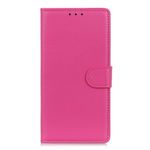 OnePlus 7T Handy Hülle - Litchi Leder Bookcover Series - rosa