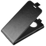 OnePlus 7T Handyhülle - Crazy Horse Leder Flipcase - vertikal - schwarz