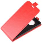 OnePlus 7T Handyhülle - Crazy Horse Leder Flipcase - vertikal - rot