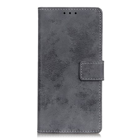 HTC Desire 19+ Handyhülle - Vintage Leder Bookcover Series - grau