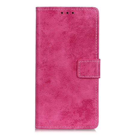 HTC Desire 19+ Handyhülle - Vintage Leder Bookcover Series - rosa