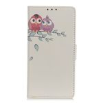 Xiaomi Mi Note 10 / Note 10 Pro Handy Hülle - Leder Bookcover Image Series - Eulen auf einem Ast