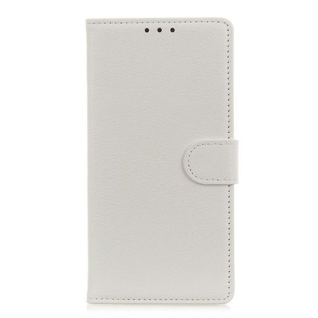 Xiaomi Redmi Note 8T Handy Hülle - Litchi Leder Bookcover Series - weiss