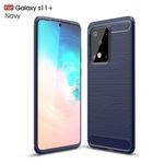 Samsung Galaxy S20 Ultra Handyhülle - Carbon Fiber TPU Softcase Series - blau