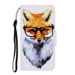 Samsung Galaxy S20 Handy Hülle - Leder Bookcover Image Series - Fuchs mit Brille