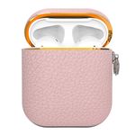 Kingxbar - AirPods 1 / 2 Schutzhülle - Case aus Echtleder - Leather Series - Altrosa