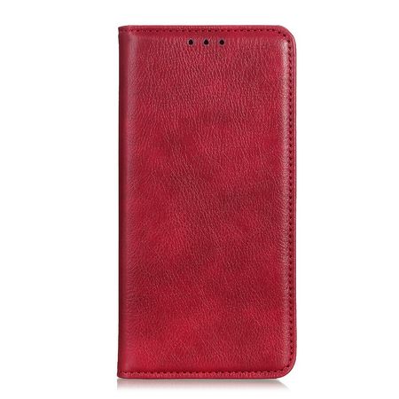 Huawei P40 Handy Hülle - Litchi V Leder Bookcover Series - rot