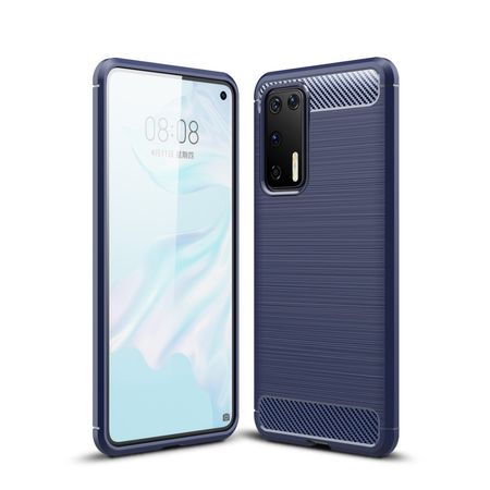 Huawei P40 Handyhülle - Carbon Fiber TPU Softcase Series - blau