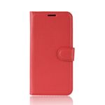 Huawei Honor 9X Handy Hülle - Litchi Leder Bookcover Series - rot