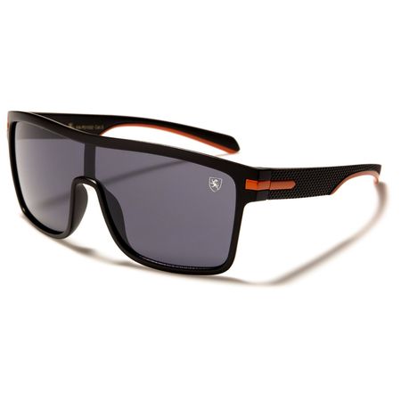 Khan - Damen, Herren Schild Sonnenbrille - schwarz/orange