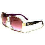 Kleo - Damen Pilotenbrille - gold/schwarz/violett