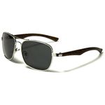 Manhattan - Damen, Herren Polarisierte Aviator Sonnenbrille - silber/braun