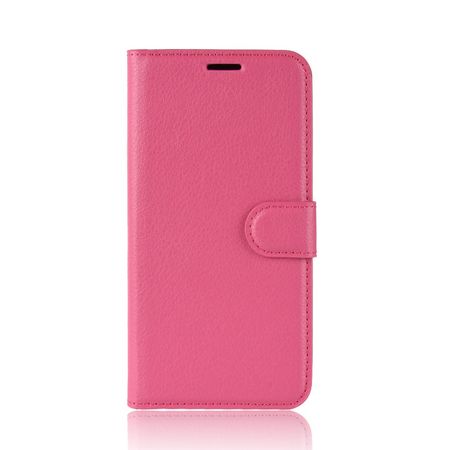 Huawei P40 Lite Handy Hülle - Litchi Leder Bookcover Series - rosa